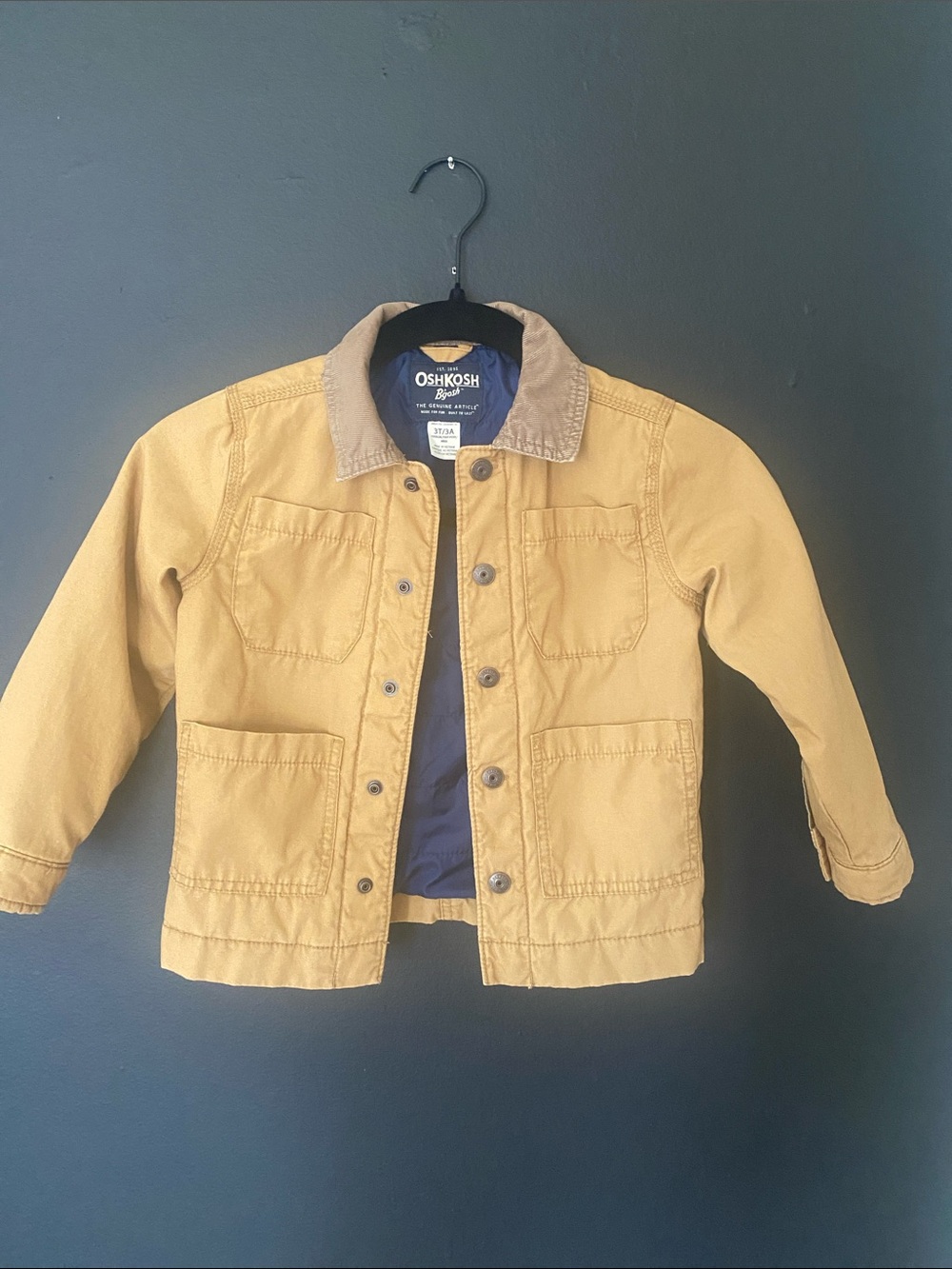 OshKosh B'gosh Tan Jacket with Blue Lining